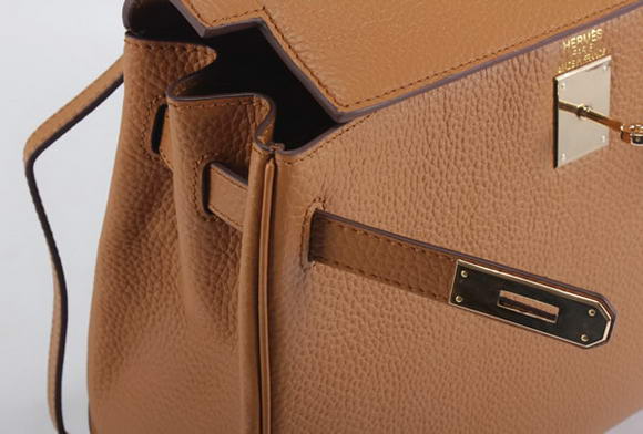 Hermes Kelly 32cm Togo Leather Handbags 6018 Light Coffee Golden Hermes Kelly 32cm Togo Leather Handbags 6018 Light Coffee Golden
