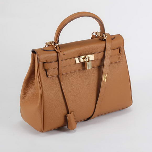 Hermes Kelly 32cm Togo Leather Handbags 6018 Light Coffee Golden Hermes Kelly 32cm Togo Leather Handbags 6018 Light Coffee Golden