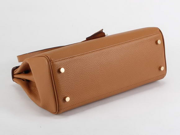 Hermes Kelly 32cm Togo Leather Handbags 6018 Light Coffee Golden Hermes Kelly 32cm Togo Leather Handbags 6018 Light Coffee Golden