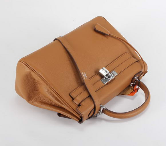 Hermes Kelly 32cm Togo Leather Handbags 6018 Light Coffee Silver Hermes Kelly 32cm Togo Leather Handbags 6018 Light Coffee Silver