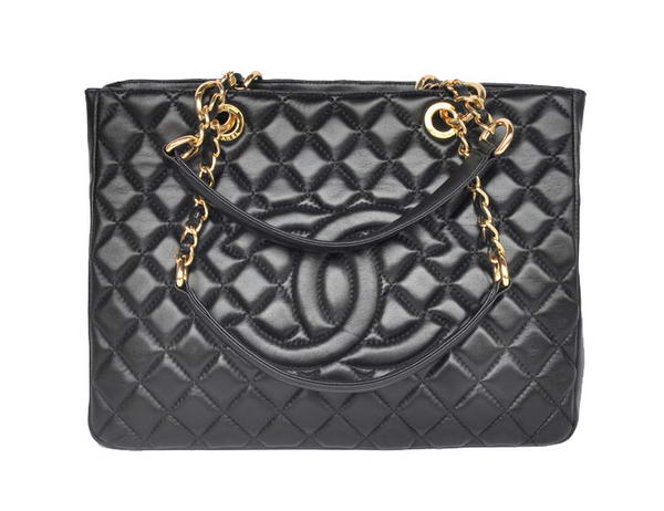 buy Cheap Chanel A50995 Black Sheepskin Leather Shoulder Bag Gold