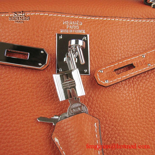 Hermes Kelly 32cm Togo Leather Bag Orange 6108 Silver Hardware Hermes Kelly 32cm Togo Leather Bag Orange 6108 Silver Hardware