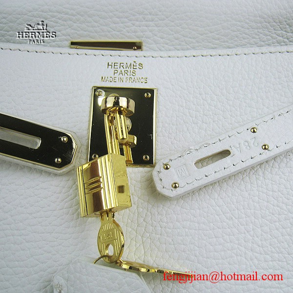 Hermes Kelly 32cm Togo Leather Bag White 6108 Gold Hardware Hermes Kelly 32cm Togo Leather Bag White 6108 Gold Hardware