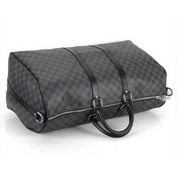 Louis Vuitton Damier Graphite Canvas Keepall 55 with Shoulder Strap N41413 Louis Vuitton Damier Graphite Canvas Keepall 55 with Shoulder Strap N41413