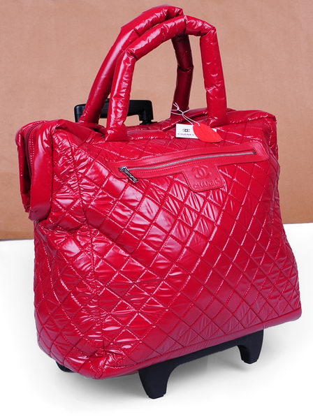 Chanel CoCo Cocoon Quilted Nylon Trolley A47205 Red Chanel CoCo Cocoon Quilted Nylon Trolley A47205 Red