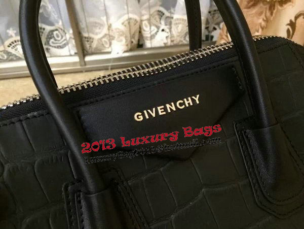 Givenchy Antigona Bag in Croco Leather Black Givenchy Antigona Bag in Croco Leather Black