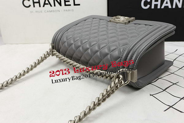 Boy Chanel Flap Shoulder Bags Original Lambskin A67025 Grey Boy Chanel Flap Shoulder Bags Original Lambskin A67025 Grey