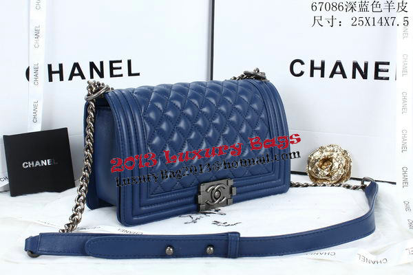 Boy Chanel Flap Shoulder Bags Sheepskin Leather A67086 Blue Boy Chanel Flap Shoulder Bags Sheepskin Leather A67086 Blue