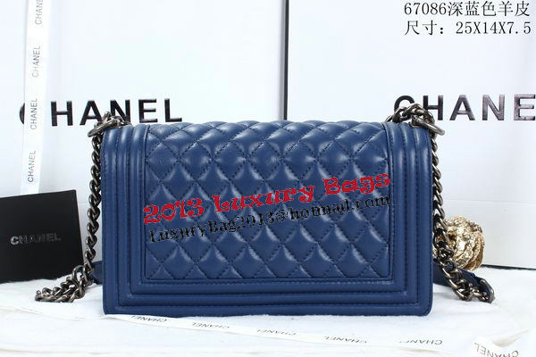 Boy Chanel Flap Shoulder Bags Sheepskin Leather A67086 Blue Boy Chanel Flap Shoulder Bags Sheepskin Leather A67086 Blue