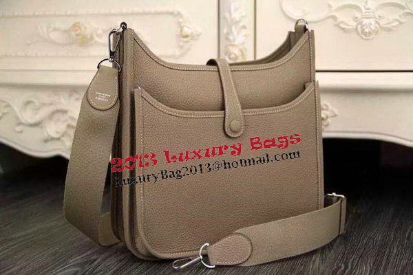 Hermes Evelyne 28cm Messenger Bag Original Leather H1188 Grey Hermes Evelyne 28cm Messenger Bag Original Leather H1188 Grey
