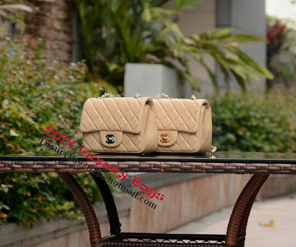 Chanel Classic MINI Flap Bag Apricot Sheepskin A37585 Silver Chanel Classic MINI Flap Bag Apricot Sheepskin A37585 Silver