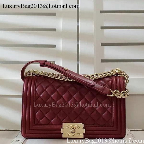 Chanel Boy Flap Shoulder Bag Burgundy Original Sheepskin Leather A67086 Gold Chanel Boy Flap Shoulder Bag Burgundy Original Sheepskin Leather A67086 Gold