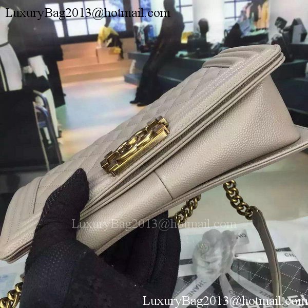 Chanel Boy Flap Shoulder Bag Grey Original Calfskin Leather A8708 Bronze Chanel Boy Flap Shoulder Bag Grey Original Calfskin Leather A8708 Bronze