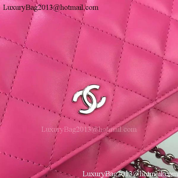 Chanel WOC mini Flap Bag Rose Sheepskin A5373 Silver Chanel WOC mini Flap Bag Rose Sheepskin A5373 Silver