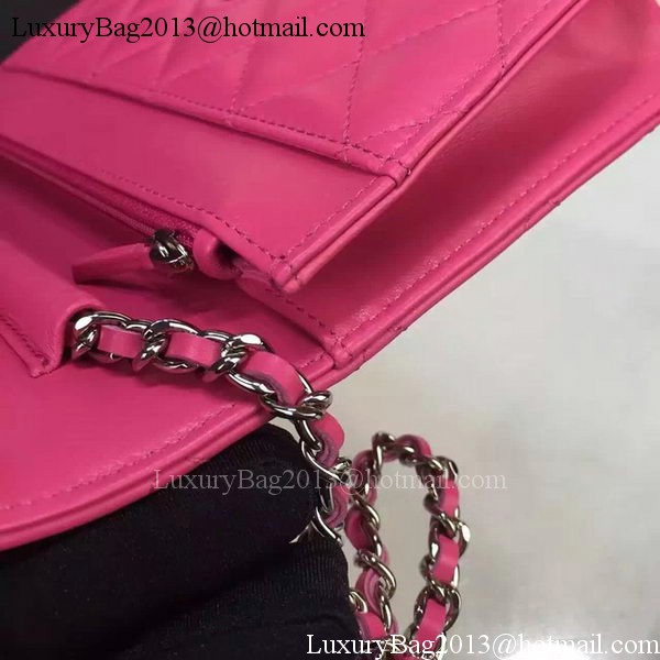Chanel WOC mini Flap Bag Rose Sheepskin A5373 Silver Chanel WOC mini Flap Bag Rose Sheepskin A5373 Silver