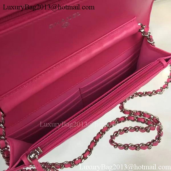 Chanel WOC mini Flap Bag Rose Sheepskin A5373 Silver Chanel WOC mini Flap Bag Rose Sheepskin A5373 Silver