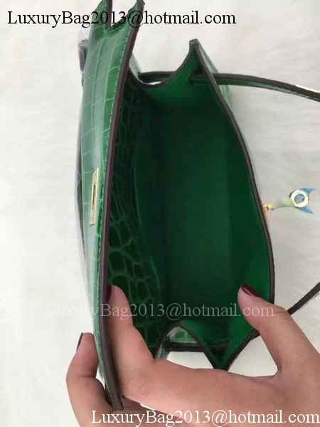 Hermes MINI Kelly 22cm Tote Bag Croco Leather KL22 Green Hermes MINI Kelly 22cm Tote Bag Croco Leather KL22 Green