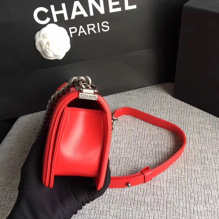 Boy Chanel Flap Shoulder Bag Sheepskin Leather A67085 Red Boy Chanel Flap Shoulder Bag Sheepskin Leather A67085 Red