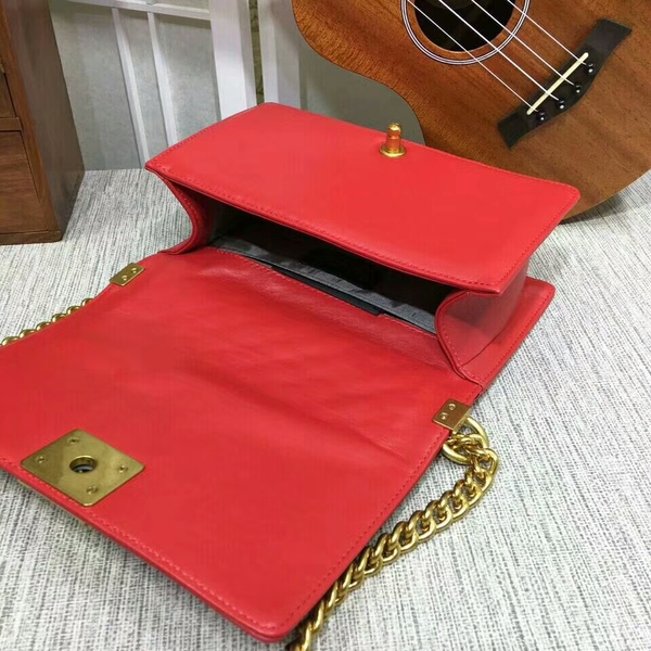 Boy Chanel Flap Shoulder Bag Sheepskin Leather 67086A Red Boy Chanel Flap Shoulder Bag Sheepskin Leather 67086A Red