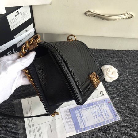 Boy Chanel Flap Bag Original Chevron Leather A67086 Black Boy Chanel Flap Bag Original Chevron Leather A67086 Black