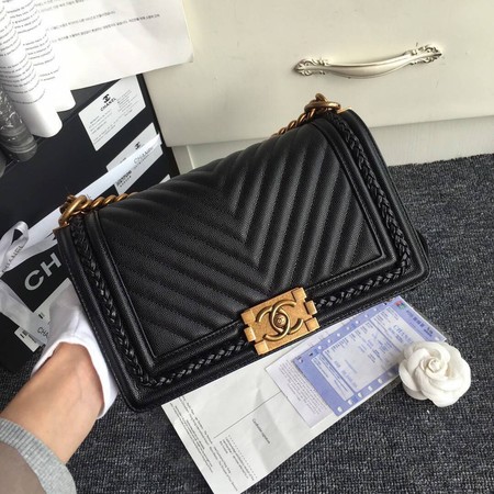 Boy Chanel Flap Bag Original Chevron Leather A67086 Black Boy Chanel Flap Bag Original Chevron Leather A67086 Black