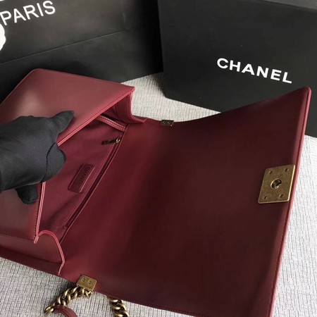 Boy Chanel Flap Shoulder Bag Wine Original Sheepskin Leather A67087 Gold Boy Chanel Flap Shoulder Bag Wine Original Sheepskin Leather A67087 Gold