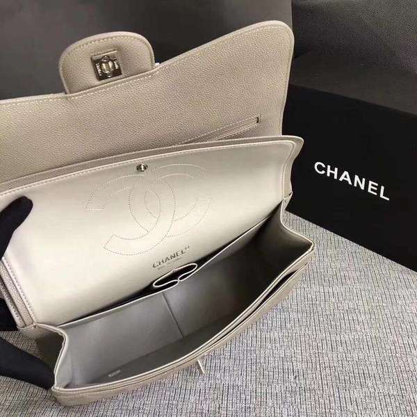 Chanel Flap Shoulder Bags Grey Original Calfskin Leather CF1113 Silver Chanel Flap Shoulder Bags Grey Original Calfskin Leather CF1113 Silver
