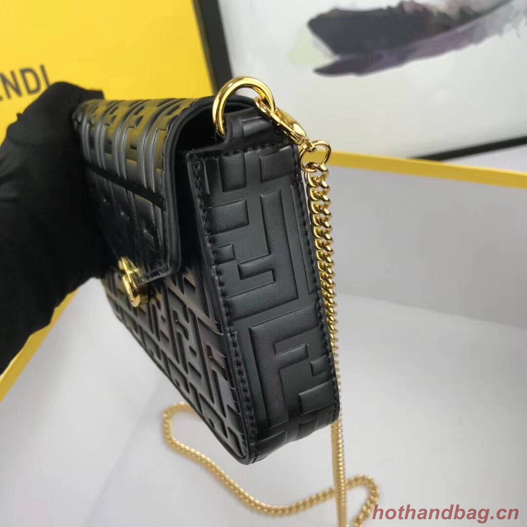 Fendi WALLET ON CHAIN WITH POUCHES leather mini-bag 8BS032 black Fendi WALLET ON CHAIN WITH POUCHES leather mini-bag 8BS032 black