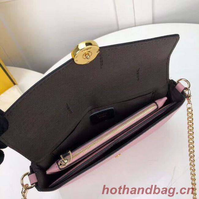 Fendi WALLET ON CHAIN WITH POUCHES leather mini-bag F0005 pink Fendi WALLET ON CHAIN WITH POUCHES leather mini-bag F0005 pink