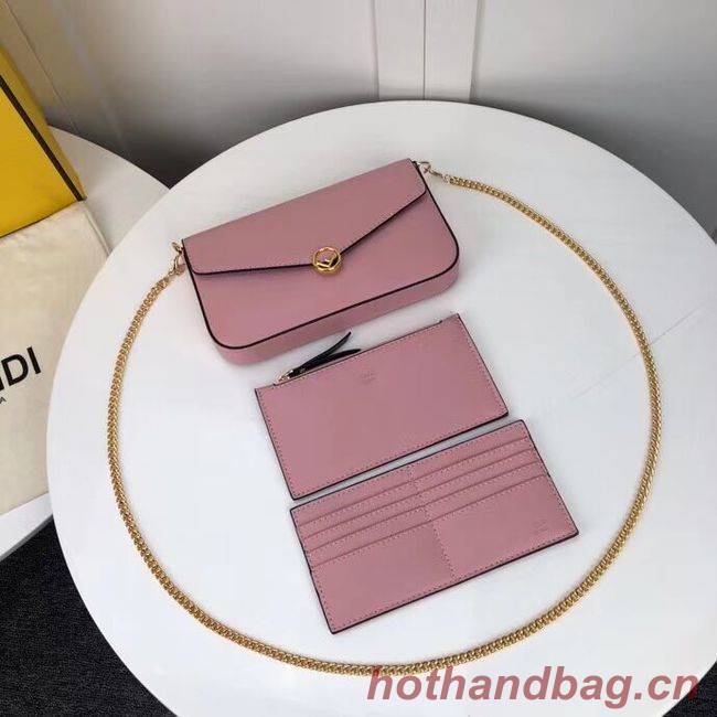 Fendi WALLET ON CHAIN WITH POUCHES leather mini-bag F0005 pink Fendi WALLET ON CHAIN WITH POUCHES leather mini-bag F0005 pink