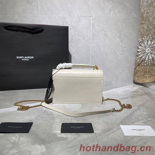 Yves Saint Laurent Calfskin Leather Shoulder Bag Y533036 White&gold-Tone Metal Yves Saint Laurent Calfskin Leather Shoulder Bag Y533036 White&gold-Tone Metal