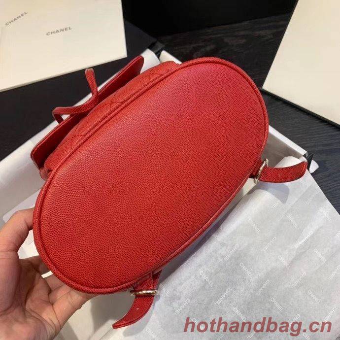 Chanel backpack Grained Calfskin & Gold-Tone Metal AS1371 Red Chanel backpack Grained Calfskin & Gold-Tone Metal AS1371 Red
