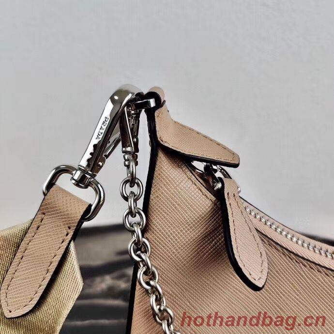 Prada Saffiano leather mini shoulder bag 2BH204 apricot Prada Saffiano leather mini shoulder bag 2BH204 apricot