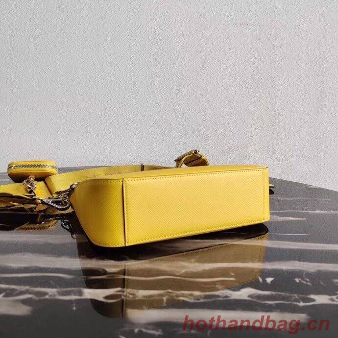 Prada Saffiano leather mini shoulder bag 2BH204 yellow Prada Saffiano leather mini shoulder bag 2BH204 yellow