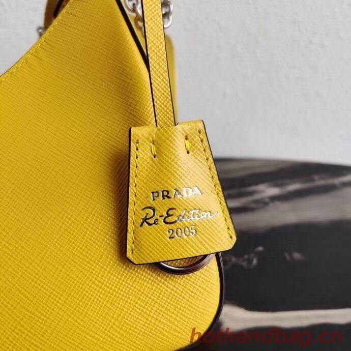 Prada Saffiano leather mini shoulder bag 2BH204 yellow Prada Saffiano leather mini shoulder bag 2BH204 yellow