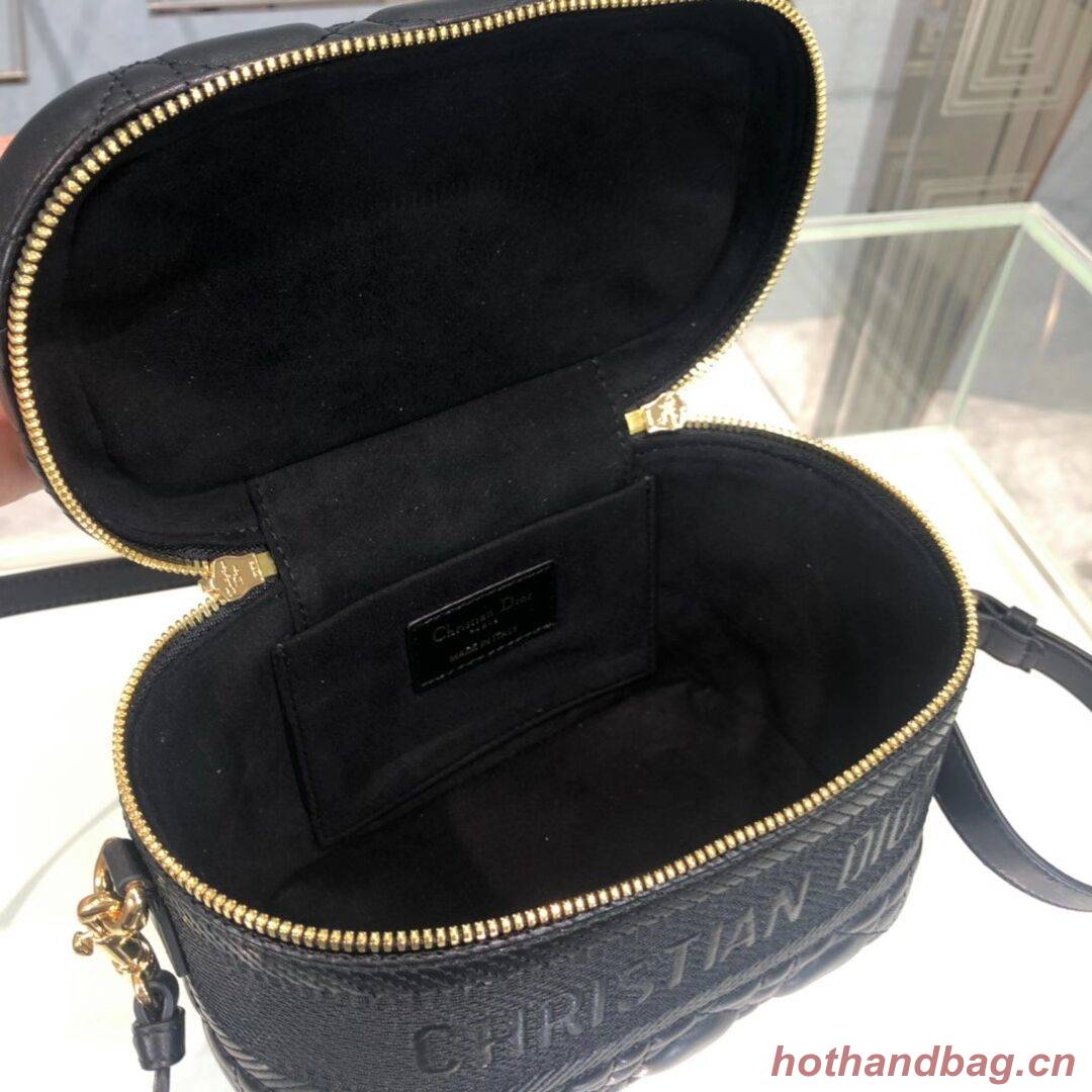 DIOR SMALL DIORTRAVEL VANITY CASE Cannage Lambskin S5488U black DIOR SMALL DIORTRAVEL VANITY CASE Cannage Lambskin S5488U black