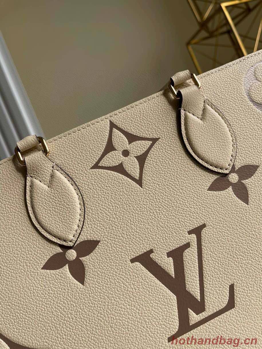 Louis Vuitton Original Onthego medium tote bag cream M45495 Brown Logo Louis Vuitton Original Onthego medium tote bag cream M45495 Brown Logo