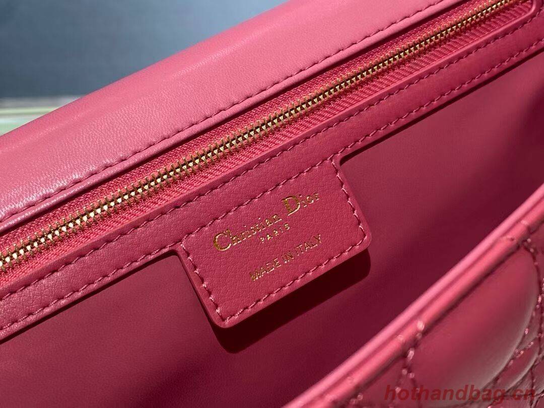 LARGE DIOR CARO BAG Soft Cannage Calfskin M9243U rose LARGE DIOR CARO BAG Soft Cannage Calfskin M9243U rose