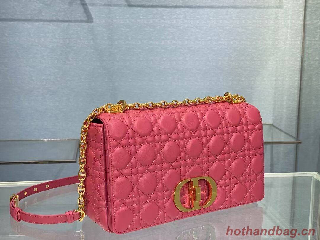 LARGE DIOR CARO BAG Soft Cannage Calfskin M9243U rose LARGE DIOR CARO BAG Soft Cannage Calfskin M9243U rose