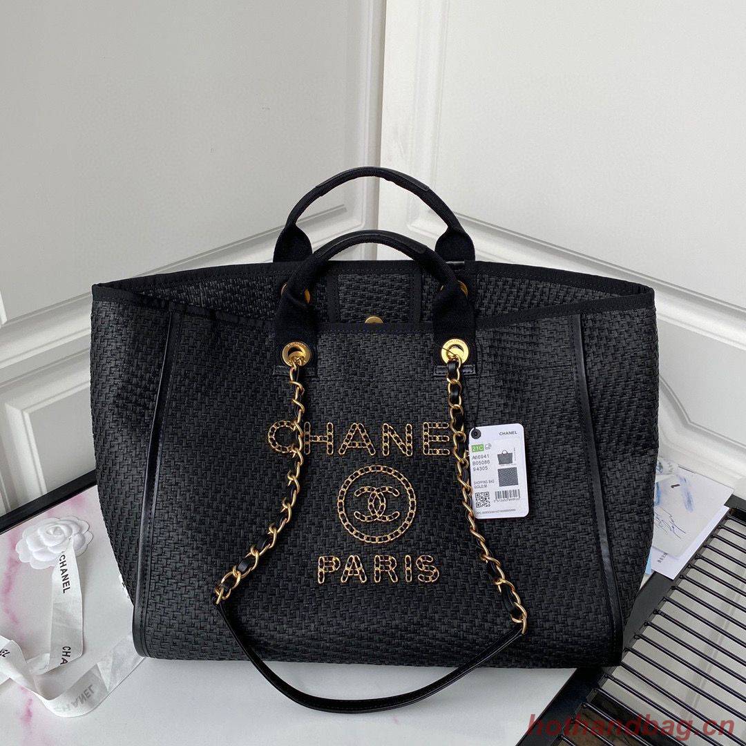 Chanel Large Weave Shopping Bag A66941 Black Chanel Large Weave Shopping Bag A66941 Black