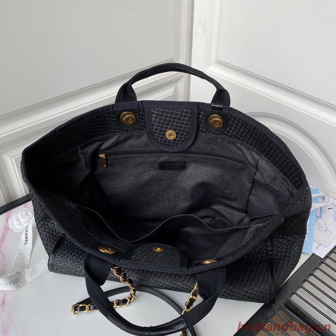 Chanel Large Weave Shopping Bag A66941 Black Chanel Large Weave Shopping Bag A66941 Black