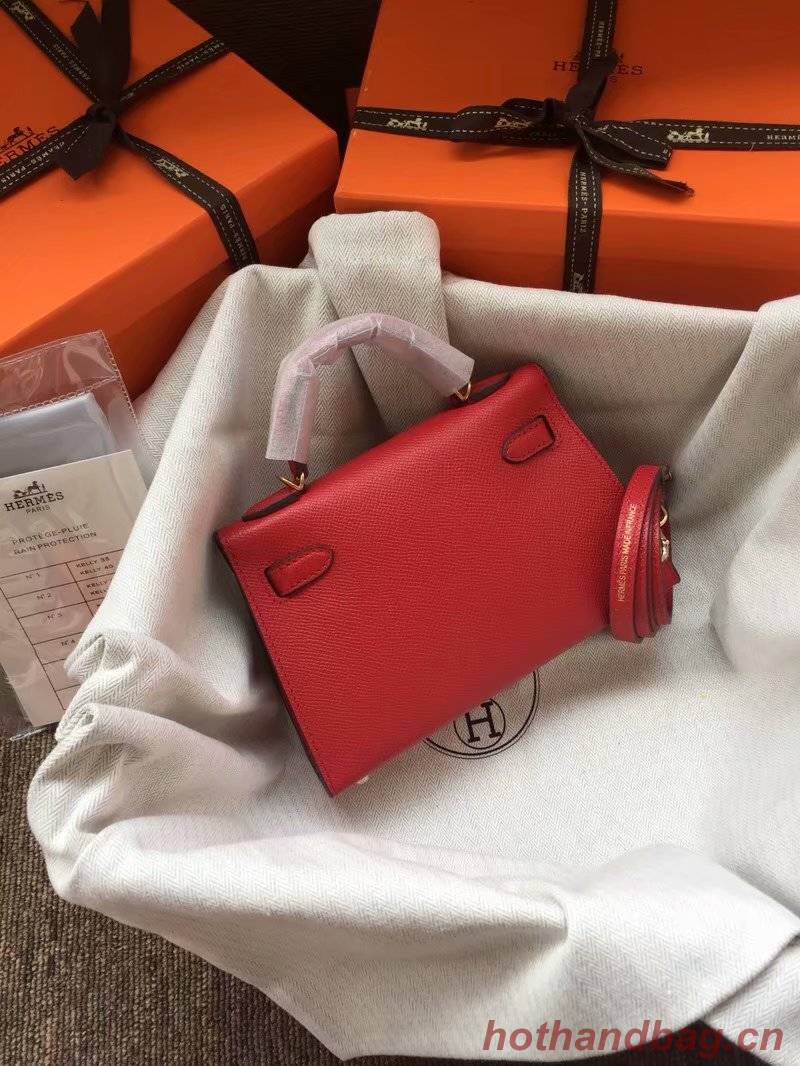 Hermes Kelly 19cm Shoulder Bags Epsom Leather KL19 Red Hermes Kelly 19cm Shoulder Bags Epsom Leather KL19 Red