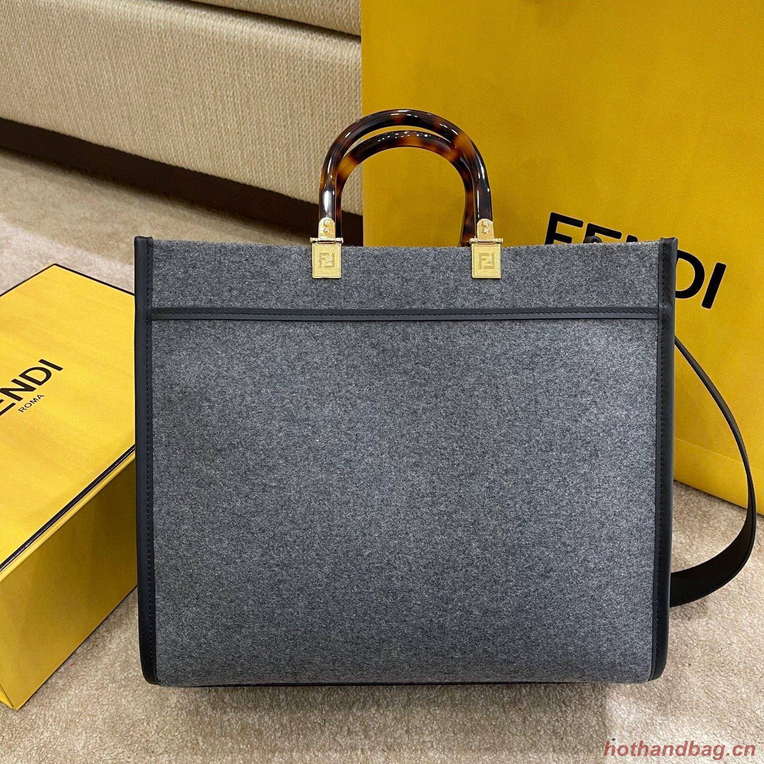 FENDI SUNSHINE LARGE flannel shopper 8BH375 Gray FENDI SUNSHINE LARGE flannel shopper 8BH375 Gray