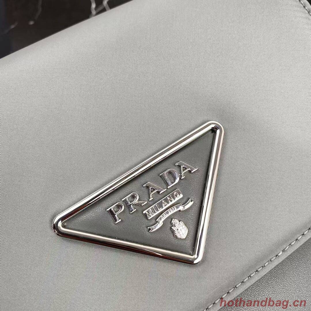 Prada Small brushed leather shoulder bag 1BA263 grey Prada Small brushed leather shoulder bag 1BA263 grey