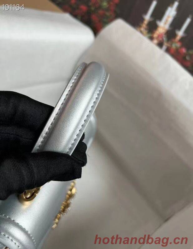 Dolce & Gabbana Origianl Leather Shoulder Bag 4011 silver Dolce & Gabbana Origianl Leather Shoulder Bag 4011 silver