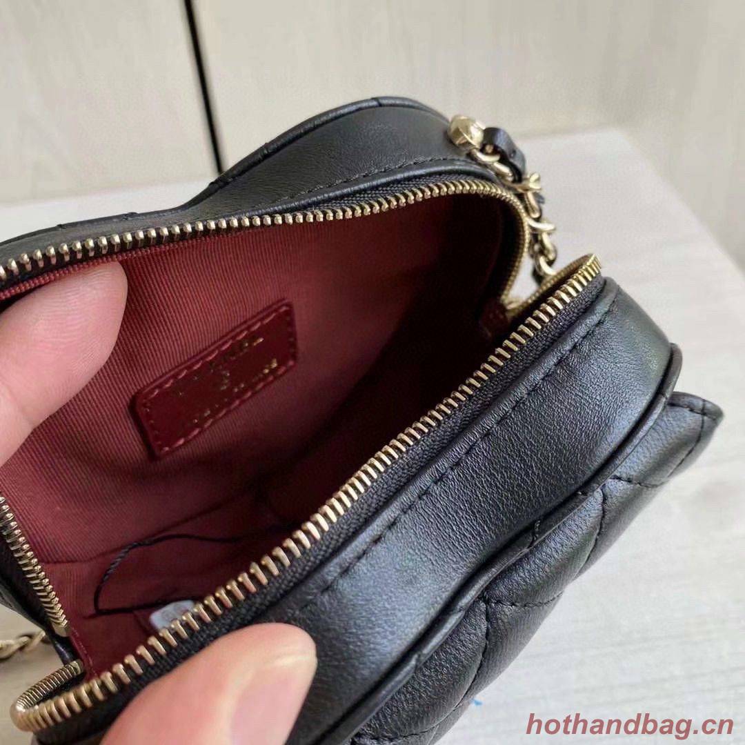 Chanel 2022S Love Heart Original Lambskin Crossbody Chain Mini Bag AS3191 Black Chanel 2022S Love Heart Original Lambskin Crossbody Chain Mini Bag AS3191 Black