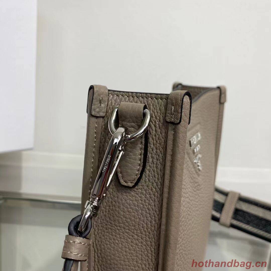 Prada Leather mini shoulder bag 1BH191 gray Prada Leather mini shoulder bag 1BH191 gray