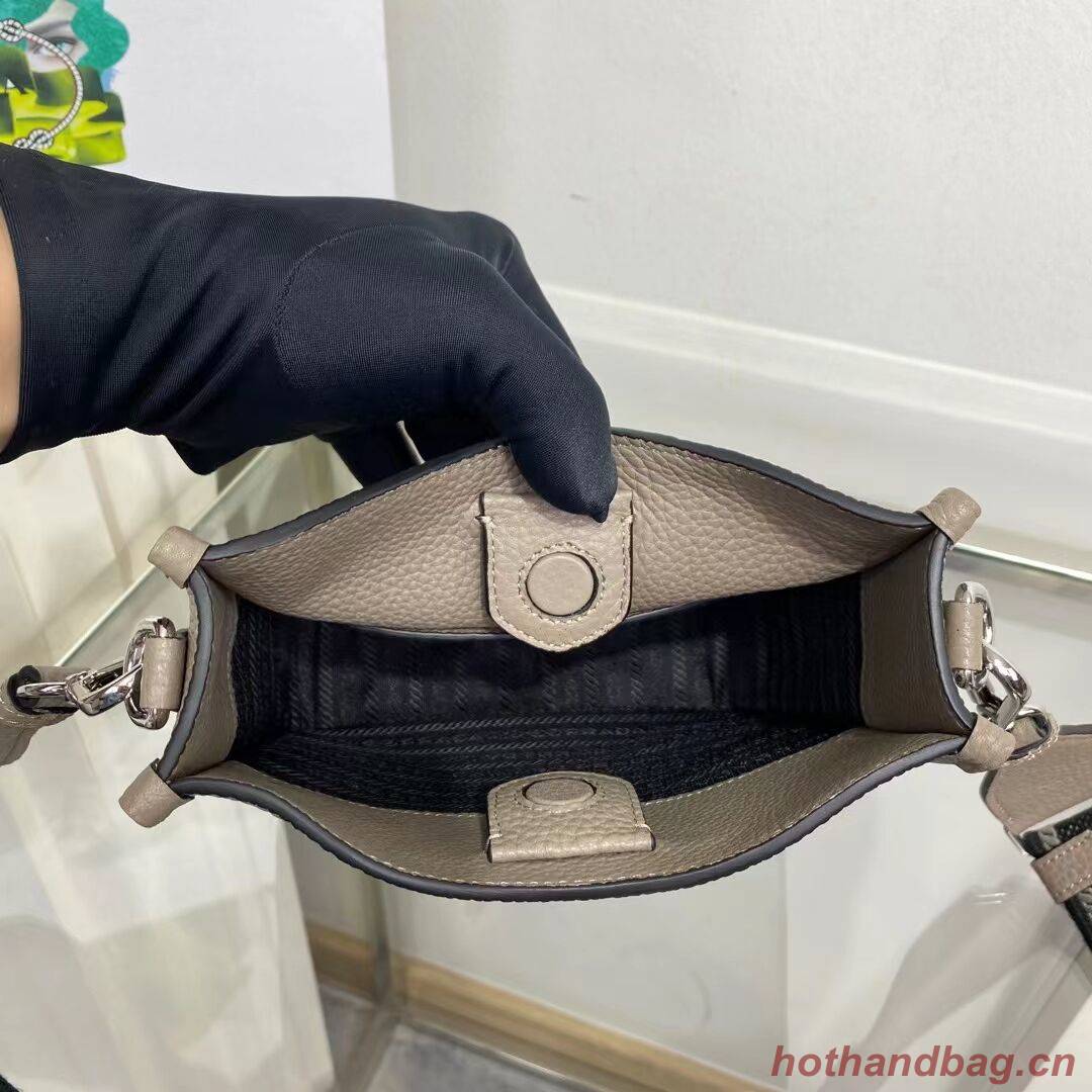 Prada Leather mini shoulder bag 1BH191 gray Prada Leather mini shoulder bag 1BH191 gray