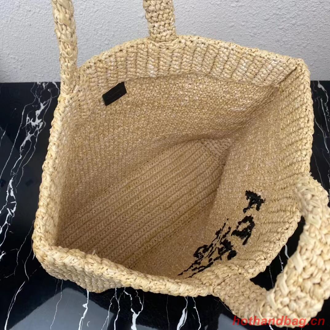 Prada Raffia tote bag 1NE229 tan Prada Raffia tote bag 1NE229 tan