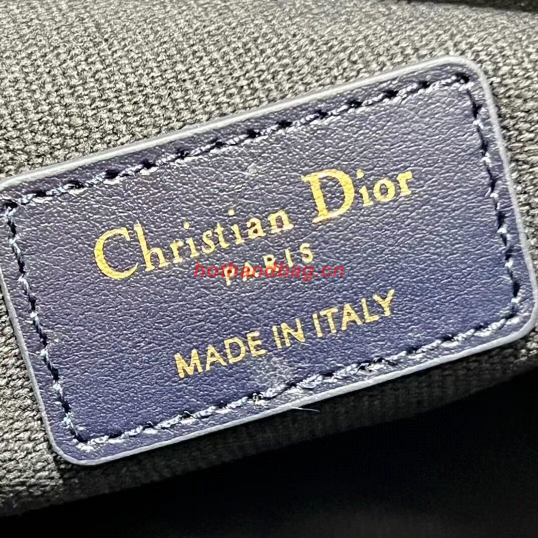 LADY DIOR TOP HANDLE MEDIUM BAG Blue Dior Oblique Jacquard C0656 LADY DIOR TOP HANDLE MEDIUM BAG Blue Dior Oblique Jacquard C0656